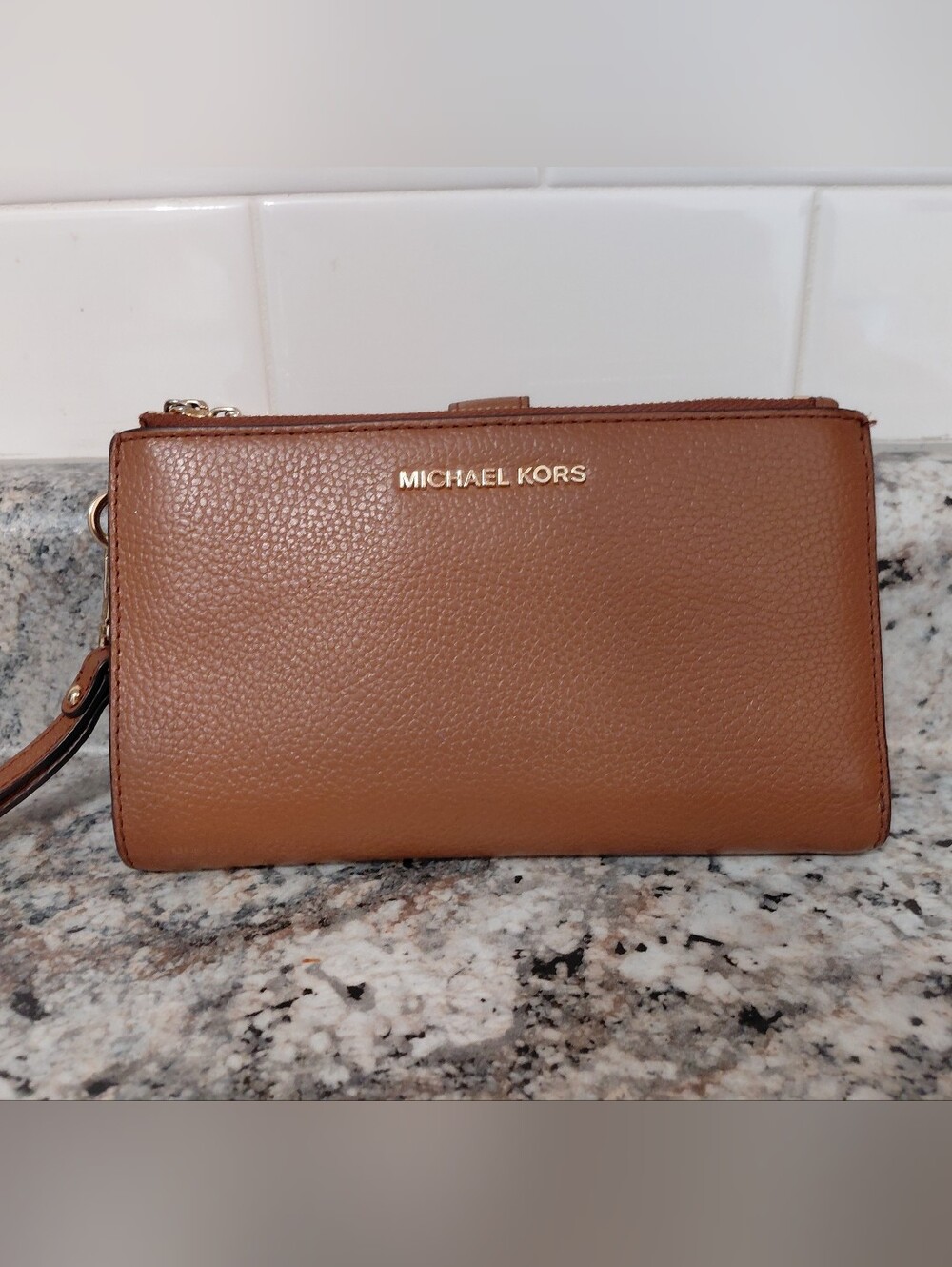 Michael Kors Women's Brown Leather Wallet Wristlet